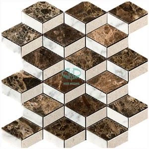 Mozaikové dlaždice Dark Emperador Marble 3D