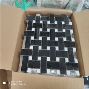 Mramorové mozaikové dlaždice Nero Marquina
